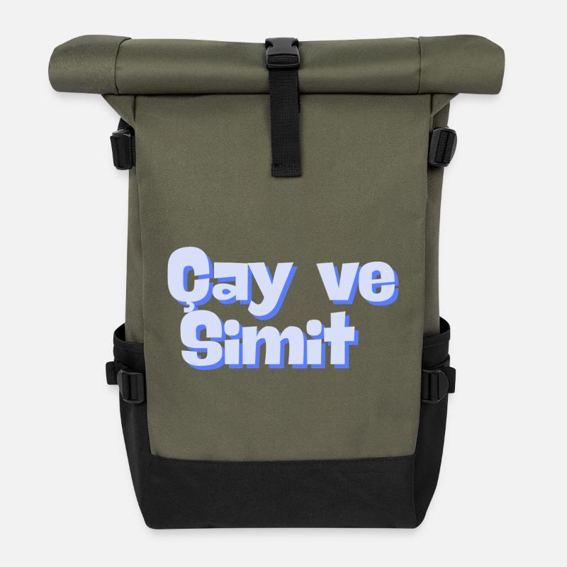 Cay & Simit - Rolltop Rucksack - Olive/Schwarz