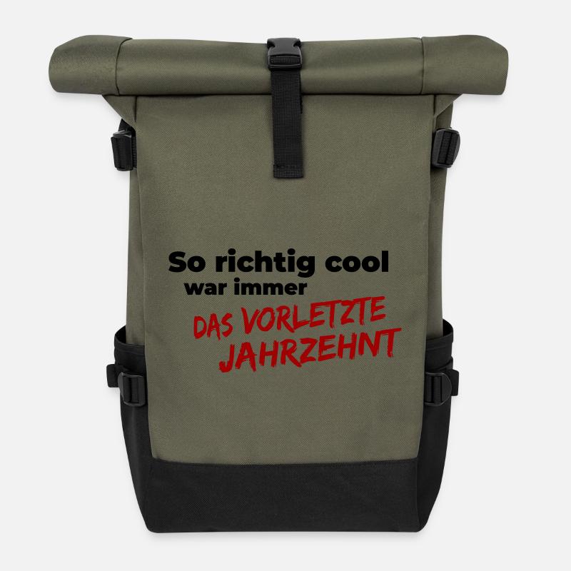 das vorletzte Jahrzehnt - Rolltop Rucksack - Olive/Schwarz