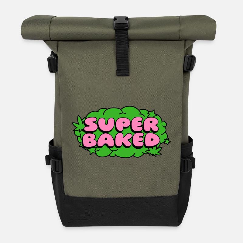 Super Baked Neon Pop - Rolltop Rucksack - Olive/Schwarz