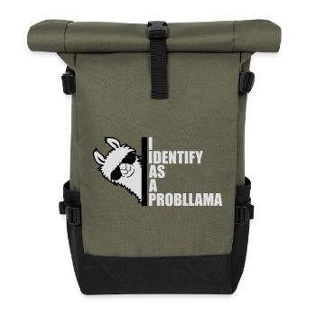 Je m’identifie comme un probllama Cool Lama Problem Spruch - Sac à dos roll top - olive/noir - Devant