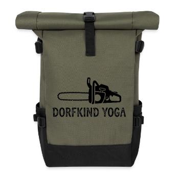 Dorfkind Yoga Chainsaw - Rolltop Rucksack - Olive/Schwarz - Vorne