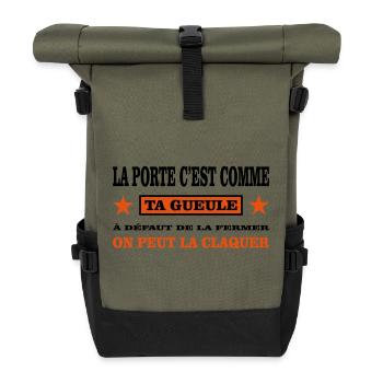 Shut up - Roll Top Backpack - olive/black - Front