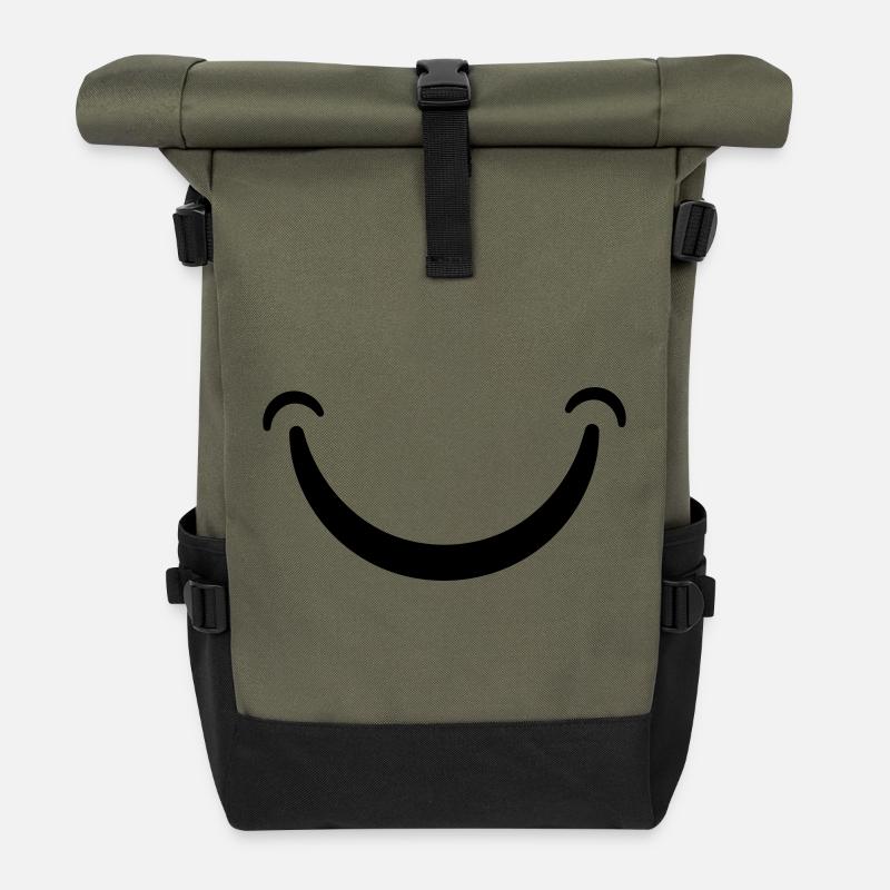 Sourire - Sac à dos roll top - olive/noir