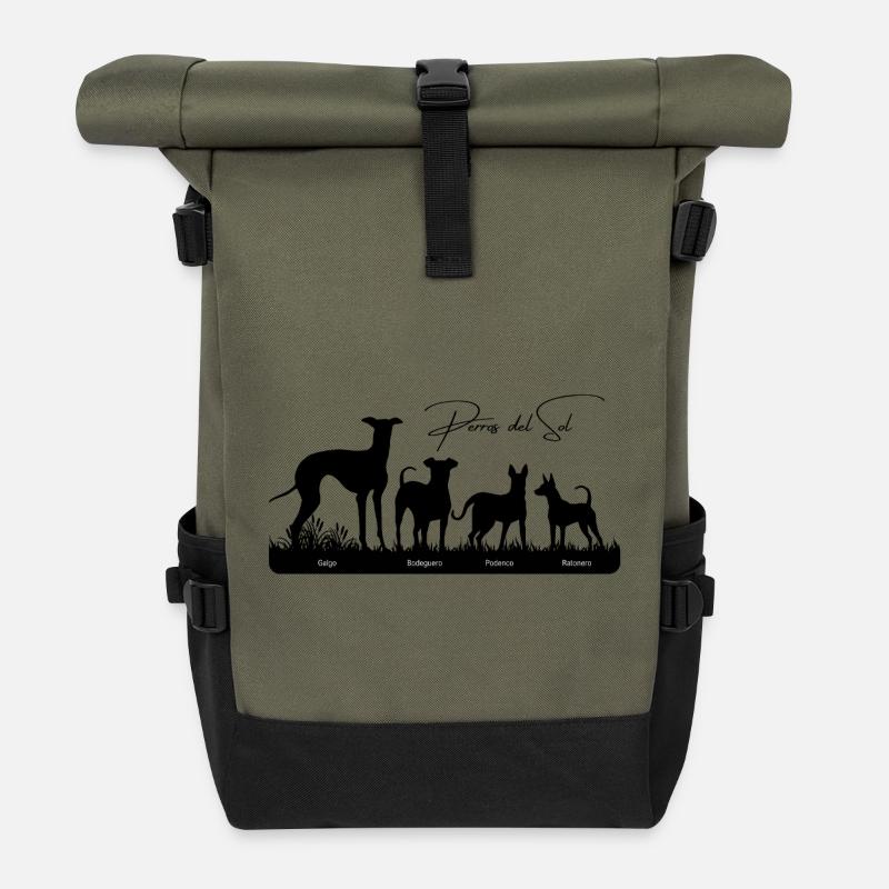 Perros del Sol 4 perros - Rolltop Rucksack - Olive/Schwarz