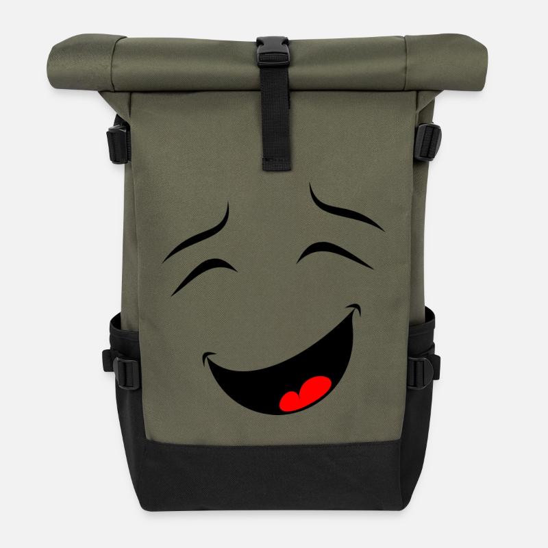 Mort de rire - Sac à dos roll top - olive/noir