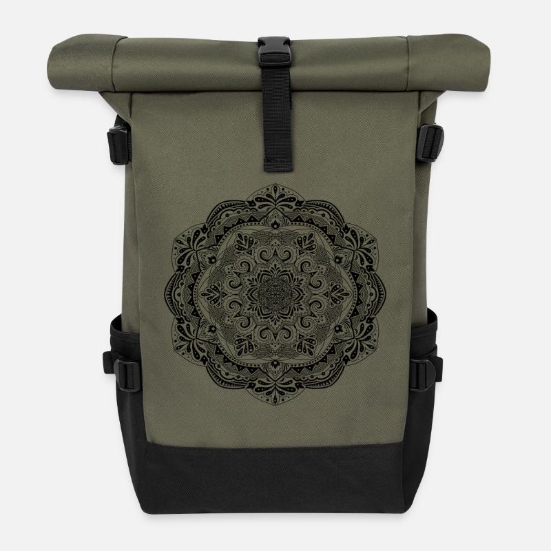 Mandala - Rolltop Rucksack - Olive/Schwarz