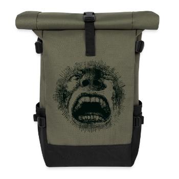 Der große Schrei - Rolltop Rucksack - Olive/Schwarz - Vorne