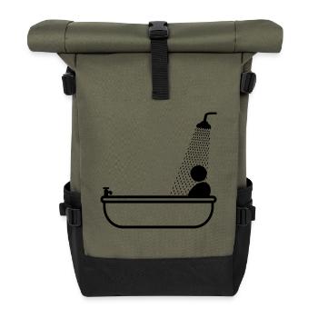 bathing - showering - Roll Top Backpack - olive/black - Front