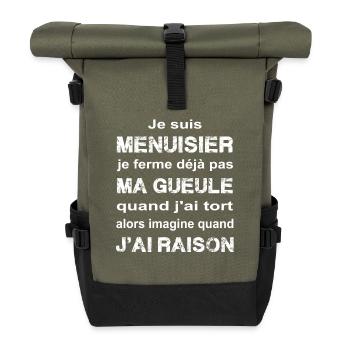 Je suis Menuisier - Sac à dos roll top - olive/noir - Devant