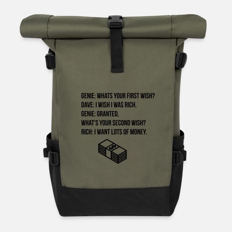 Le premier souhait - Sac à dos roll top - olive/noir