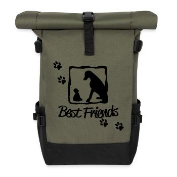 Best Friends - Rolltop Rucksack - Olive/Schwarz - Vorne