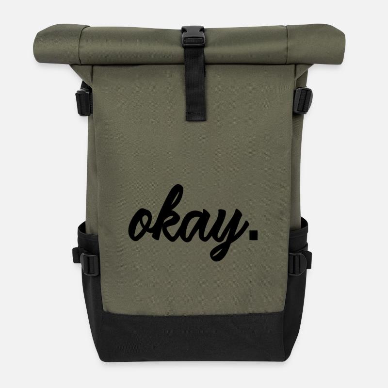 Cooles okay-Design - Rolltop Rucksack - Olive/Schwarz