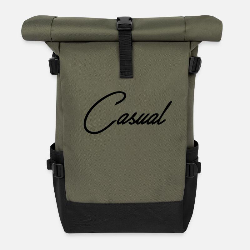 Casual - Rolltop Rucksack - Olive/Schwarz