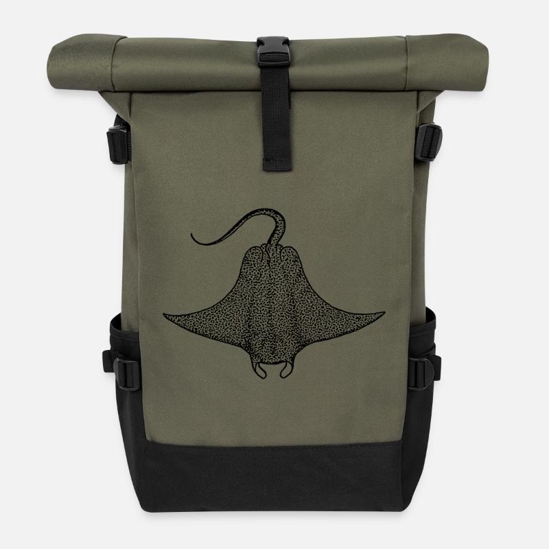 Rochen - Rolltop Rucksack - Olive/Schwarz