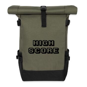 Arcade High Score schwarz - Rolltop Rucksack - Olive/Schwarz - Vorne