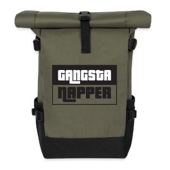 Gangsta NAPPER ! - Rolltop Rucksack - Olive/Schwarz - Vorne