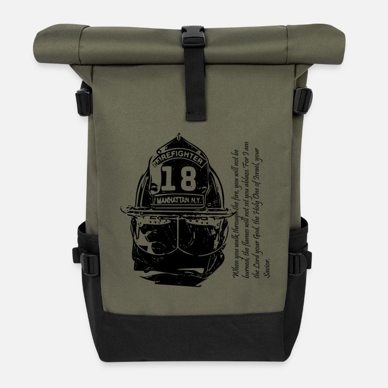 Firefighter usa - Rolltop Rucksack - Olive/Schwarz
