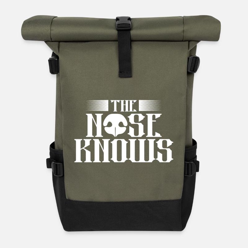 The Nose Knows - Roll Top Backpack - olive/black