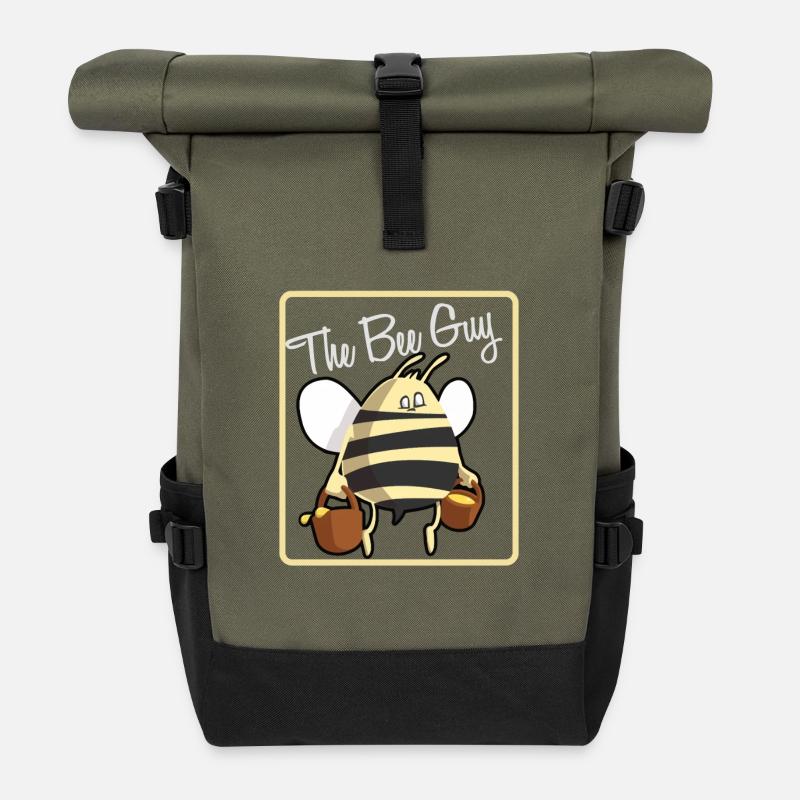 the bee guy - Rolltop Rucksack - Olive/Schwarz