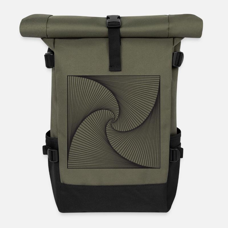 Geometry design - Roll Top Backpack - olive/black