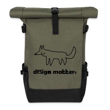 design matters - Roll Top Backpack - olive/black - Front