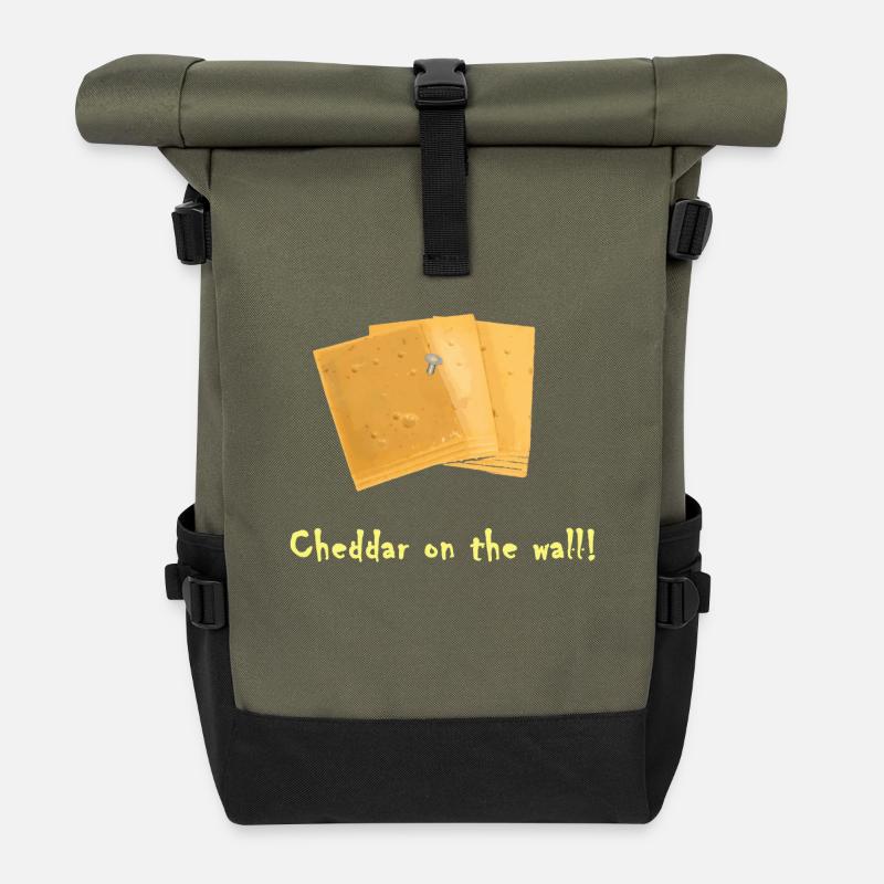 Cheddar on the wall Fromage-Cheese Rock - Sac à dos roll top - olive/noir