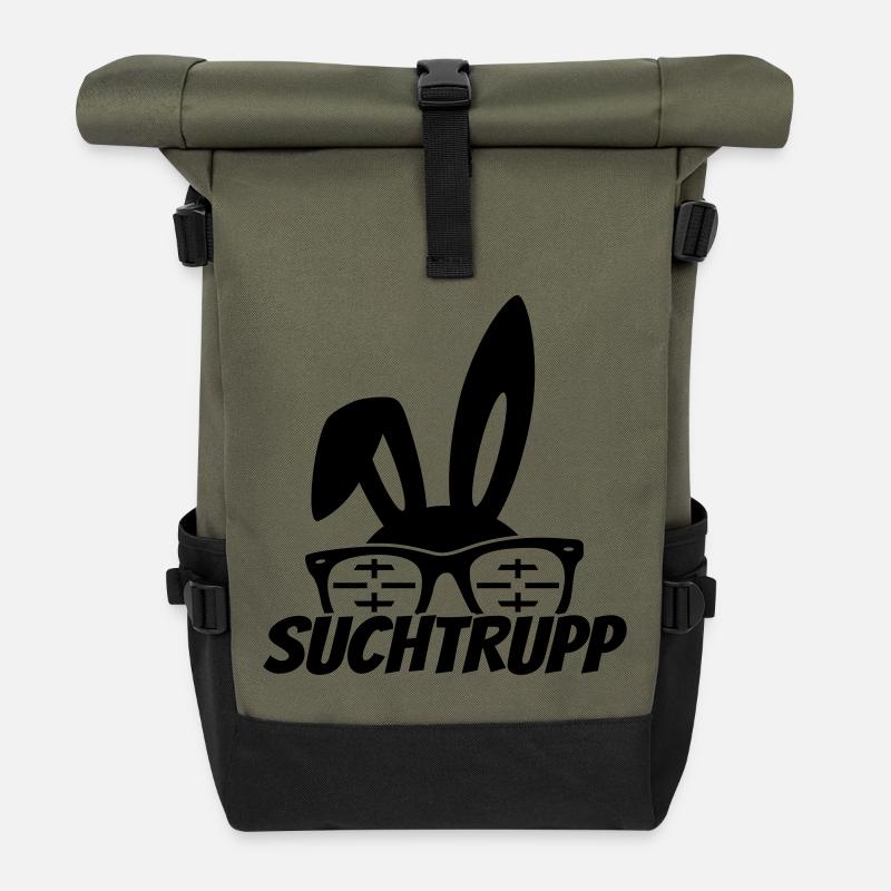 ostern osterhase suchtrupp - Rolltop Rucksack - Olive/Schwarz