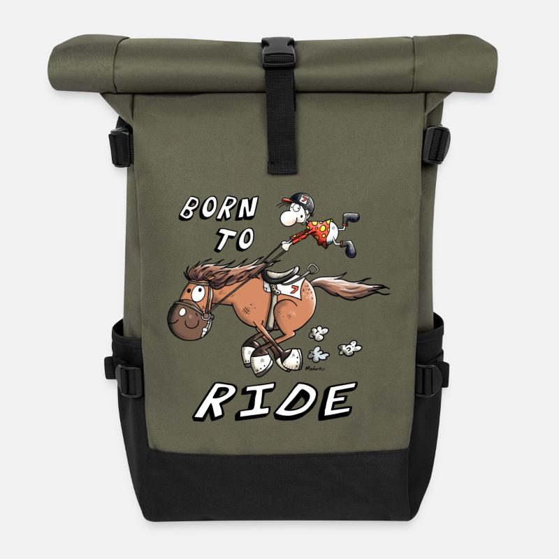 Born to Ride - Sac à dos roll top - olive/noir
