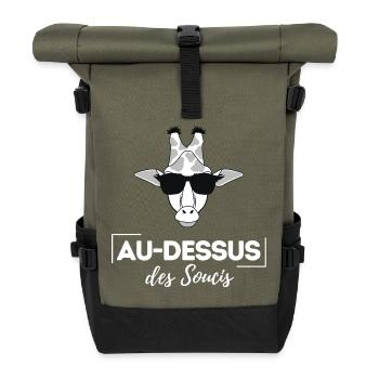 Au dessus des soucis - Sac à dos roll top - olive/noir - Devant