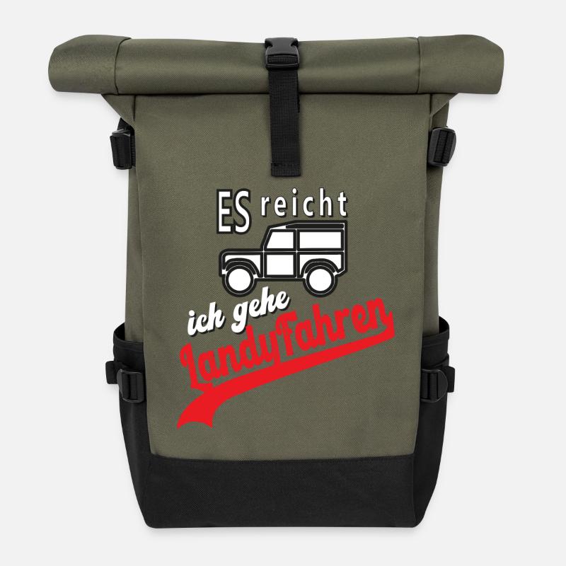 Landy Defender Super Geschenk papa - Rolltop Rucksack - Olive/Schwarz