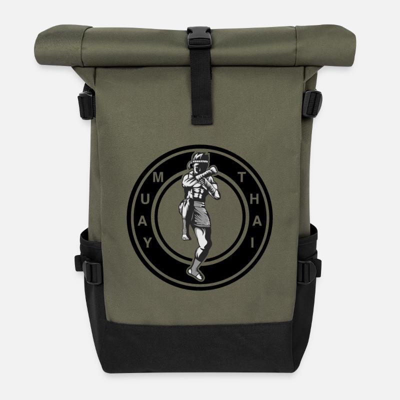 Muay Thai - Rolltop Rucksack - Olive/Schwarz