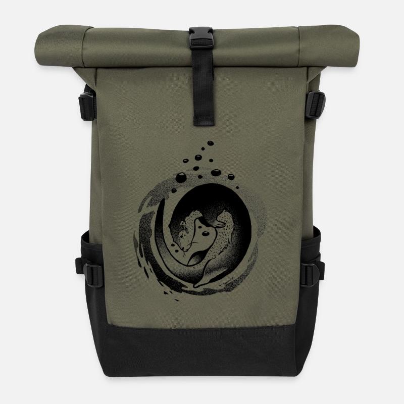 Otterzauber - Rolltop Rucksack - Olive/Schwarz