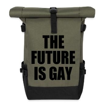 the future is gay - Roll Top Backpack - olive/black - Front