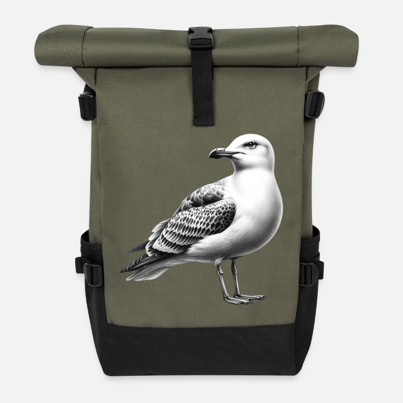 Möwe - Rolltop Rucksack - Olive/Schwarz