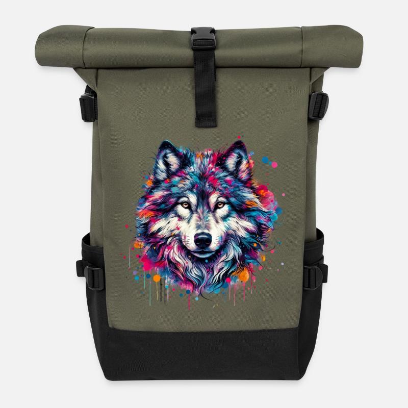 Wolf - Rolltop Rucksack - Olive/Schwarz