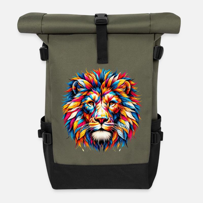 Löwe - Rolltop Rucksack - Olive/Schwarz