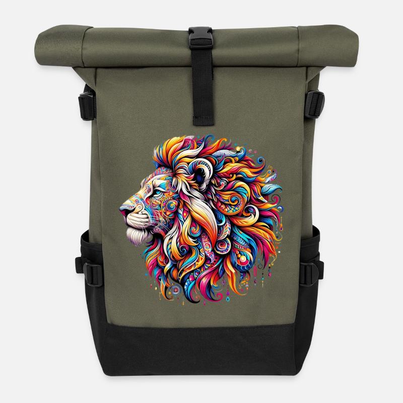 Löwe - Rolltop Rucksack - Olive/Schwarz