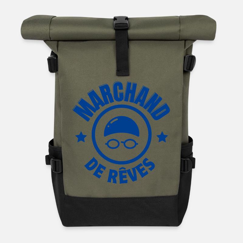 natation, nager, nageur - Sac à dos roll top - olive/noir