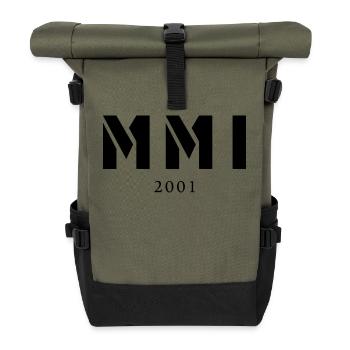 Roman numeral year of birth Made in 2001 - Roll Top Backpack - olive/black - Front