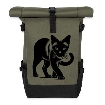 Siamkatze - Rolltop Rucksack - Olive/Schwarz - Vorne