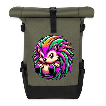 Hedgehog - Roll Top Backpack - olive/black - Front