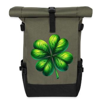 Trèfle à quatre feuilles - Sac à dos roll top - olive/noir - Devant