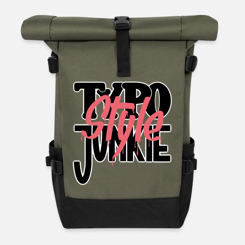Typo Style Junkie - Rolltop Rucksack - Olive/Schwarz