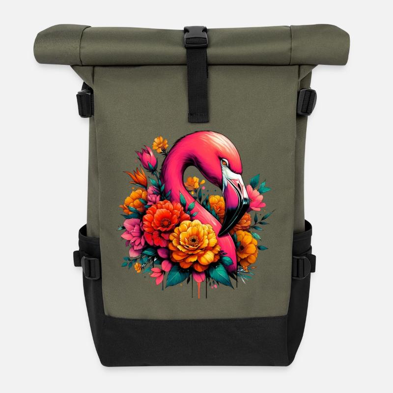 Flamingo - Rolltop Rucksack - Olive/Schwarz