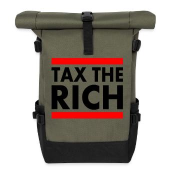 Tax the rich - Roll Top Backpack - olive/black - Front
