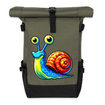 Schnecke - Rolltop Rucksack - Olive/Schwarz - Vorne