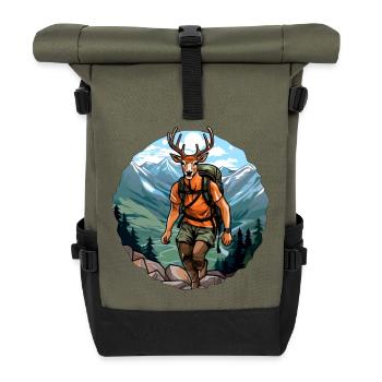 Randonnée avec le cerf / Alpinisme Cerf - Sac à dos roll top - olive/noir - Devant