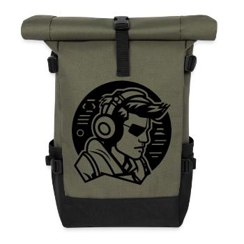 Amateurs de jeux - Sac à dos roll top - olive/noir - Devant