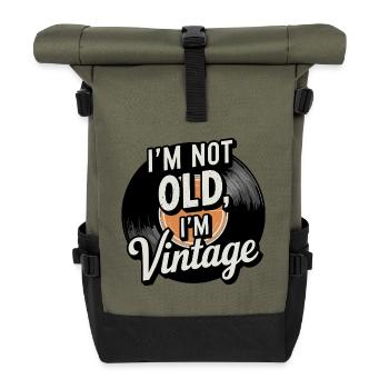I'm Not Old, I'm Vintage - Rolltop Rucksack - Olive/Schwarz - Vorne
