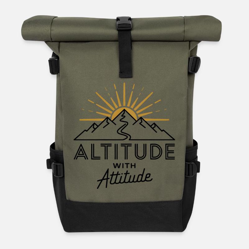 Höhe mit Fluglage - Rolltop Rucksack - Olive/Schwarz